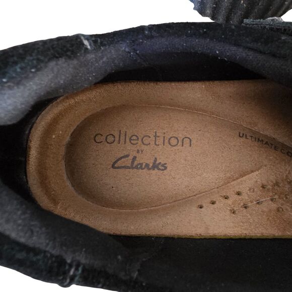 Clarks Caroline Holly Black Suede Slip-On Comfort Loafer Flats Size 9 - Picture 13 of 16